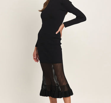 Semi-sheer Maxi Sweater Dress