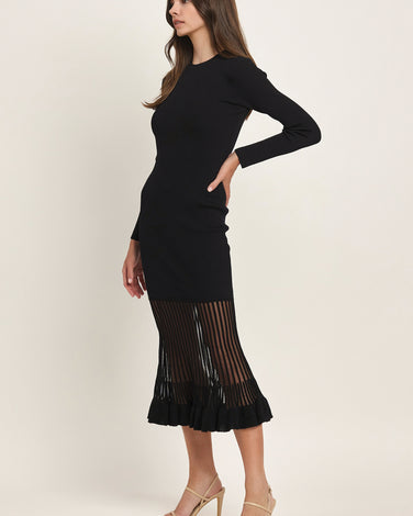 Semi-sheer Maxi Sweater Dress