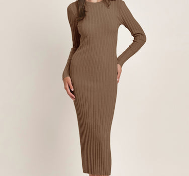 Ribbed Knit Sweater Dress