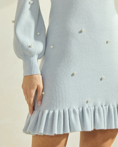 Pearl Embellished Knit Dress