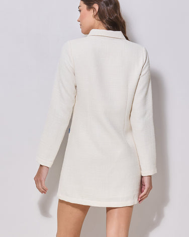Contrast Trim Tweed Mini Dress