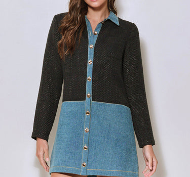 Tweed & Denim Dress