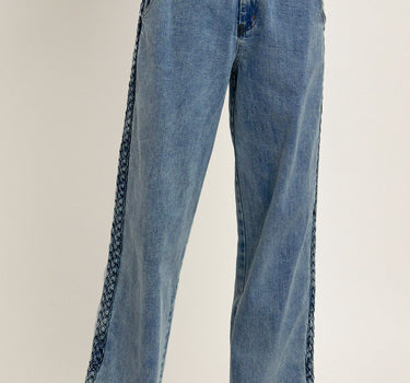 Side Braid Detailed Denim Pants Pcs