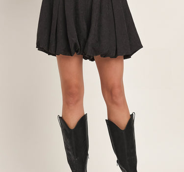 Faux Suede Bubble Skort