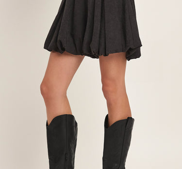 Faux Suede Bubble Skort