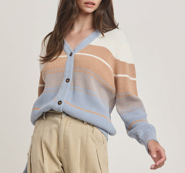 Ombre Stripe Sweater Cardigan