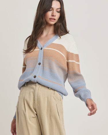 Ombre Stripe Sweater Cardigan