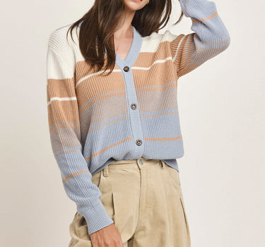 Ombre Stripe Sweater Cardigan