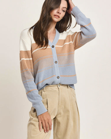 Ombre Stripe Sweater Cardigan