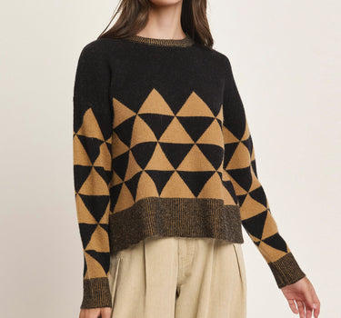 Contrast Triangles Kitted Sweater 6Pcs