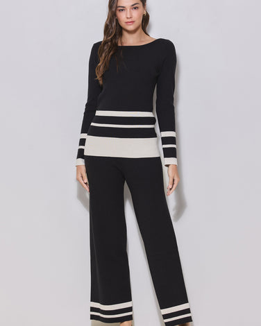 Colorblock Sweater Top & Pants Set