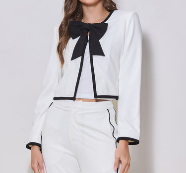 Bow Front Crop Jacket