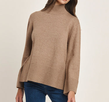 Turtle Neck Sweater with Side Slits