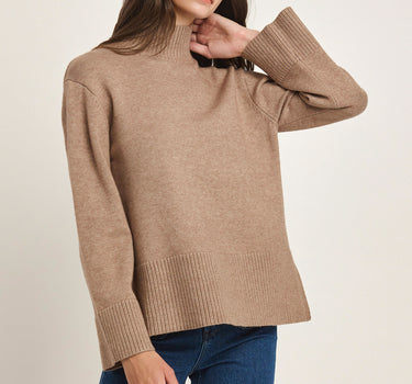 Turtle Neck Sweater with Side Slits