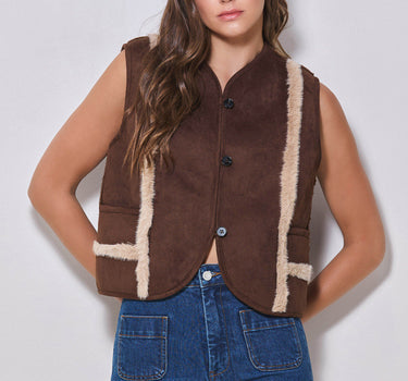 Faux Suede & Fur Vest