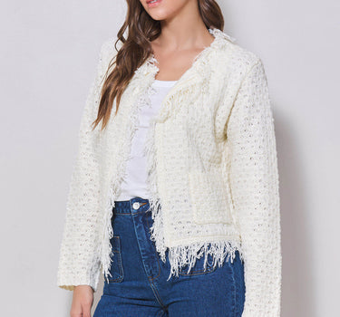 Fringe Open Front Jacket