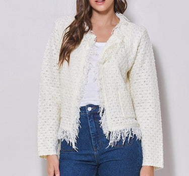 Fringe Open Front Jacket