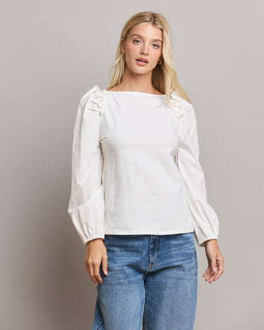 Faux Pearl Embellished Blouse