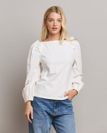 Faux Pearl Embellished Blouse