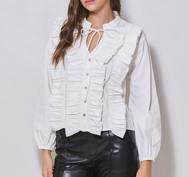 Ruffle Front Blouse