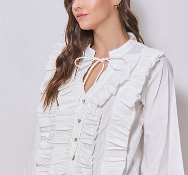 Ruffle Front Blouse