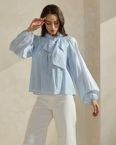 Bow-Tie Neck Blouse