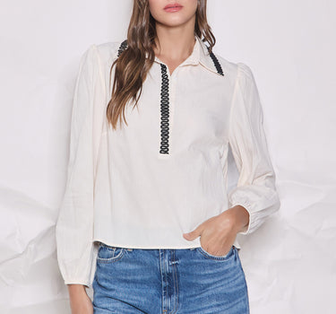 Wavy Trim Blouse