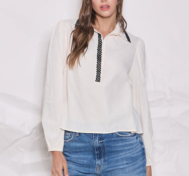 Wavy Trim Blouse