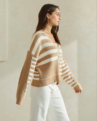 Color Block Stripe Cardigan