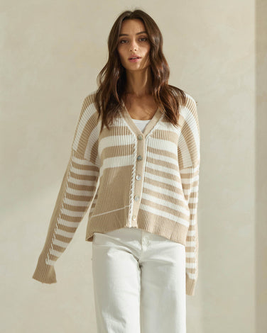 Color Block Stripe Cardigan