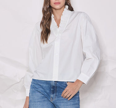 Smocked-neck Blouse