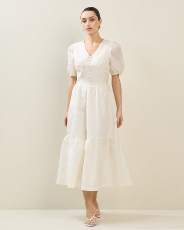 Jacquard Ruffle Dress