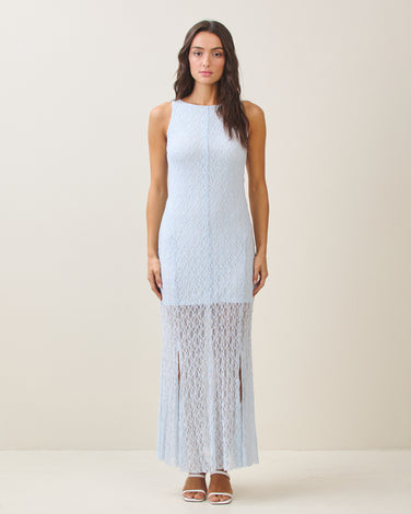 Textured mesh maxi dress