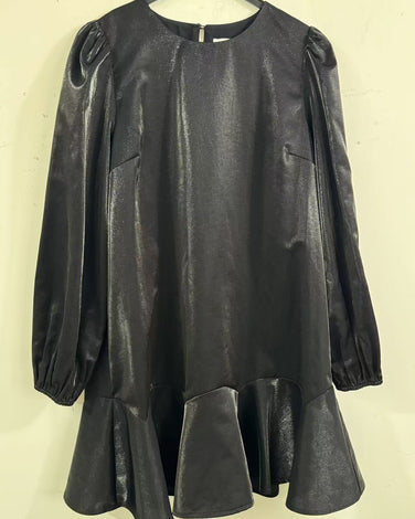 Taffeta ruffle mini dress