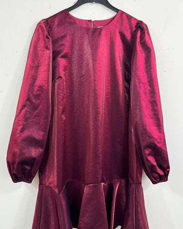 Taffeta ruffle mini dress