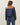 Denim vegan leather collar jacket