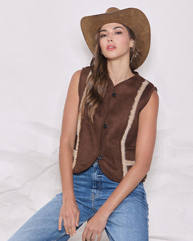Faux Suede & Fur Vest